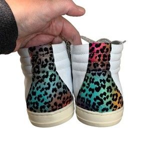 NEW P448 Skate Reflector High Top Leather Sneakers 37 / 7 with Box Multicolor